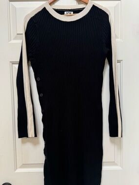 Future Collective Kahlana barfield Brown L  ribbed maxi dress Black/cream